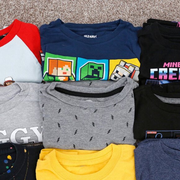 Youth Boys Short Sleeve T Shirt Lot Minecraft Roblox Piggy Unspeakable - Picture 2 of 5